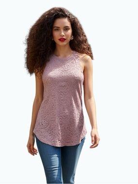 Wilfred Semi-Sheer Floral Lace Tank Top - Size S